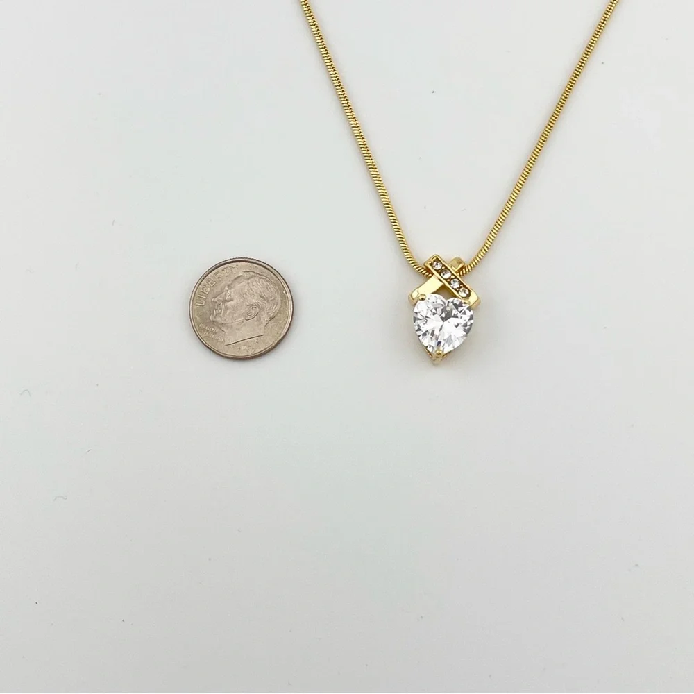 Swarovski Crystal Infinity Heart Gold Necklace - Picture 7 of 9